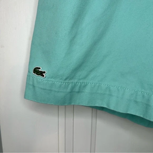 Lacoste Men's Light Blue Aqua Flat Front Shorts - Picture 3 of 9